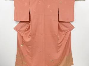 浅井青仁作　金彩花丸紋様一つ紋付け下げ訪問着